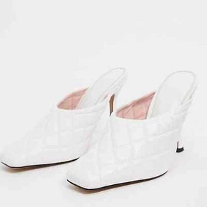 Mules acolchados de tacón alto blancos talla 5 para mujer de ASOS DESIGN Popeye - Imagen 1 de 12