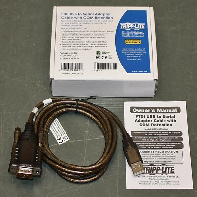 Tripp Lite Adapter Cable U209-005-COM, RS232 Serial to FTDI USB w/ COM Retention - Image 1 of 4