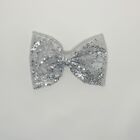 8"Sequin bling bow hair clip girls fashion accessories