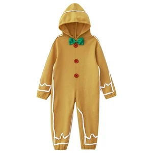 Kinder Overall mit Kapuze Weihnachten Lebkuchenmann Performance Plätzchen Kostüme Jungen - Bild 1 von 20