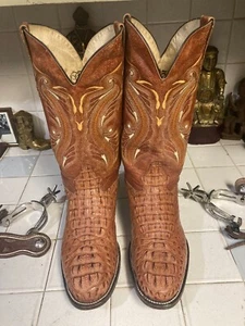 1957 Peanut Brittle Coñac Cuero de Caimán Clásico Rodeo Dance Botas 12 D - Imagen 1 de 20