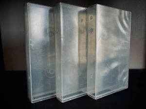Lot Of  3 Vintage Empty VHS Clear Plastic Clamshell Storage Cases Case