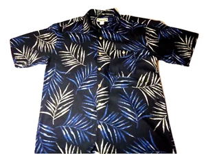 Men's Hawaiian Shirt Paradise Coves Black Multi Floral Silk Shortsleeve Sz Large - Picture 1 of 12