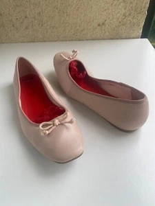 New M&S Blush Pink/Nude Flat Ballerina Faux Leather Insolia Flat Shoes UK8 - Picture 1 of 12