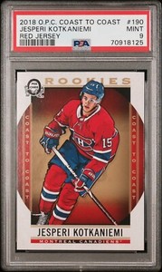 2018 18-19 OPC O-PEE-CHEE COAST TO COAST ROOKIES RC JESPERI KOTKANIEMI PSA 9