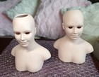 2 Vintage Porcelain Thelma Resch Doll Heads / Busts (Making / Repair / Restore)