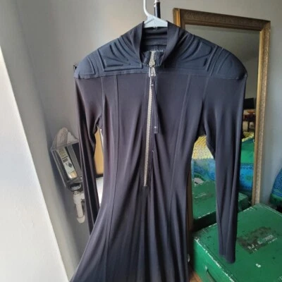 Jean Paul Gaultier Femme Black Maxi Dress 3d Shoulder Armour Gothic Medium - Image 1 of 4