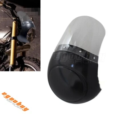 Carenado de faros de motocicleta de 7" con parabrisas para BMW Honda Café Racer Universal Foto 1 de 4