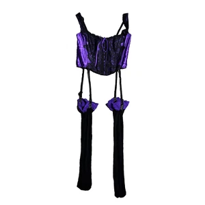 Corsé Bustier y Medias Fredericks of Hollywood Talla 34 Púrpura Gótico Sensual - Imagen 1 de 8