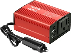 150W Car Power Inverter DC 12V to 110V AC Outlet Converter with 3.1A Dual USB Ca - Picture 1 of 7