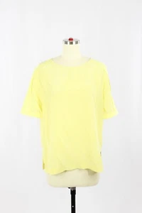 TIGER OF SWEDEN Laci Yellow 100% Silk Crepe Raglan T-Shirt Blouse, Size 38 / M - Picture 1 of 12