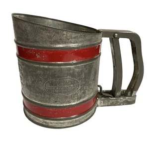 Tamiz de harina junior Good Housekeeping bandas rojas rayas mango apretado vintage - Imagen 1 de 7