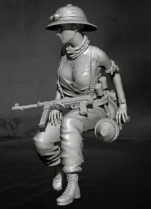 Kit Modelo de Figura de Resina 1/35 Sexy Niña Alemana Antitanque Soldado Mujer Segunda Guerra Mundial Sin Pintar - Imagen 1 de 4