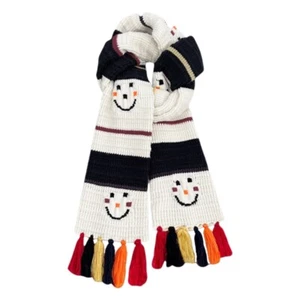 Lovely Tassels Scarf Neck Warmer Knitting Scarf All Matching Smile Face Neckwrap - Picture 1 of 8