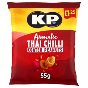 KP Aromatic Thai Chilli Coated Peanuts 55g – Pack of 4/8/12/16 - Picture 1 of 4