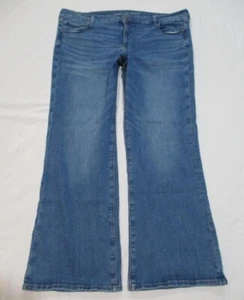 B2 American Eagle PLUS 22 LONG stretch Favorite Boyfriend bootcut denim jeans - Picture 1 of 5
