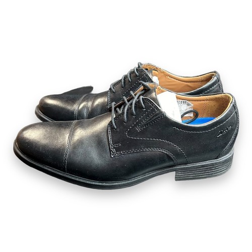 Clarks Uomo Tilden Cappellino Oxford Pelle Nera US Taglia 8 M