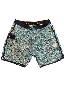 Vissla Mens Swim Surf Board Shorts Floral Teal Print Stretch Sz 34 8” Inseam  - Picture 1 of 8