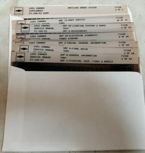 NOS 1993 Chevy CAMARO Service Manual on Microfiche Micro Fiche ST-368-93 - Picture 1 of 3