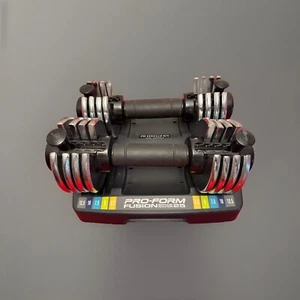 ProForm US Patent 6733424B2 25lbs Adjustable Dumbbell Set - Silver/Black - Picture 1 of 4