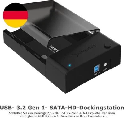 SABRENT SSD/HDD 2,5/3,5 Zoll Docking Station, Festplatten Gehäuse, USB 3.2 Gen1  - Bild 1 von 2