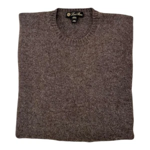 Loro Piana 100% Cachemira Hombre Suéter de Cuello Redondo Manga Braun Edel Nuevo - Imagen 1 de 9