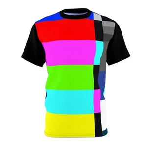 TV Color Bars Unisex Cut & Sew Tee - Picture 1 of 5