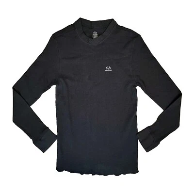 Realtree Black Thermal Long Sleeve Shirt Crew Neck Boys XL - Image 1 of 4