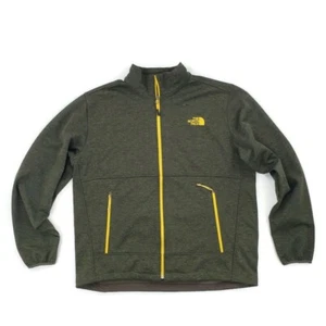 The North Face Jacket Mens XL Soft Shell Coat Green Yellow Full Zip TNF Logo - Picture 1 of 12