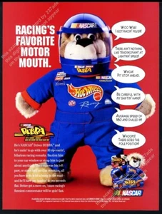 Hot Wheels Bubba Bear NASCAR 1999 conductor juguete foto anuncio impreso vintage - Imagen 1 de 7