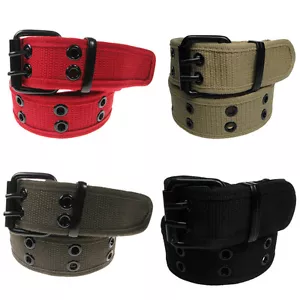38mm Men/Women Plain Eyelet Webbing Canvas Belt Will Fit up to 46 - Picture 1 of 6