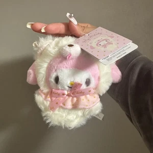 Sanrio My Melody Mascot Holder Fluffy Fuwamosa Doll Bear Plush Ball Chain - Picture 1 of 1