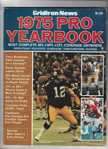 Gridiron News 1975 Pro Yearbook Magazine Terry Bradshaw front cover - Picture 1 of 2