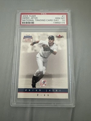2004 National Trading Card Day Derek Jeter #1 Fleer Gem MT 10 - Image 1 of 2