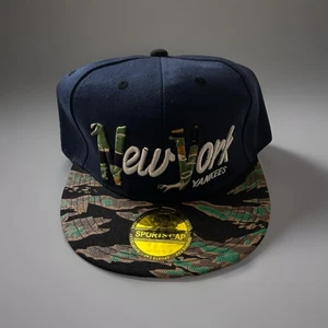 NY New York Yankees Navy/Camo Lettering Baseball Hat Cap SnapBack Camouflage New - Picture 1 of 5