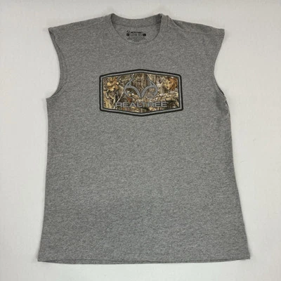 Realtree By Staghorn Creek Graphic Print T-Shirt Mens XL Gray Sleeveless Crew - Image 1 of 4