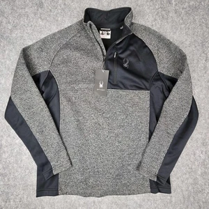 Spyder Sweater Herren 2XL grau schwarz Quarter Zip Fleecepullover Ski Golf 229518 - Bild 1 von 19