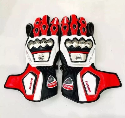 Ducati Corse Men’s Motorcycle Racing Gloves – Leather Motorbike Riding Gear - Image 1 of 3