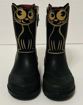 Винтажные детские тематические дождевые сапоги Old Navy Cat со стальными хвостовиками детский размер 6 - Изображение 1 из 4