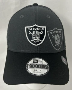LAS VEGAS RAIDERS NFL New Era 9FORTY Reflect Snapback Hat BLK / GRY Size Youth - Picture 1 of 8
