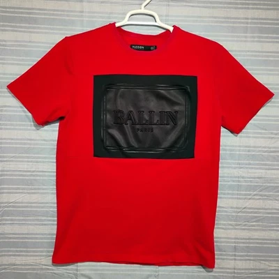 Camiseta Hudson Outerwear Hombre Talla Mediana Ballin Paris Roja y Negra Foto 1 de 4