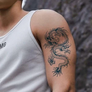 Temporary Tattoo Sticker Realistic Dragon Fake Arm Leg Body art Waterproof - Bild 1 von 5