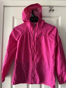 NWOT Columbia - Windbreaker Bright Pink Sz XL (18-20) Full Zip Hood Jacket - Picture 1 of 6