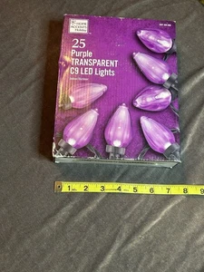 Home Accents Holiday 25 Purple Transparent C9 LED Christmas Lights Indoor - Picture 1 of 7