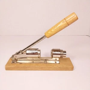 Heavy Duty Lever Action Adjustable Metal Nutcracker with Wood Base - Picture 1 of 14