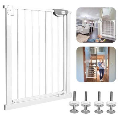 Kinder Türschutzgitter ohne Bohren 75-85cm Weiß Treppenschutzgitter Sicher - Bild 1 von 4