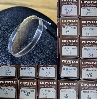 Cristal de reloj acrílico de repuesto - 26,2 mm a 31,0 mm - Cúpula alta - 1 pieza Foto 1 de 4