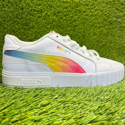 Puma Cali Star Rainbow Womens Size 9 White Blue Athletic Leather Shoes Sneakers - Image 1 of 4