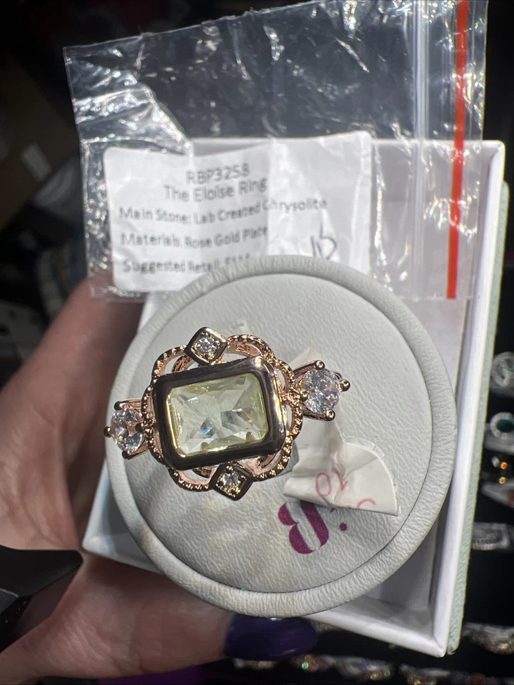 Bomb Party RBP3258 Sz 7 Southern Garden Party "The Eloise Ring" on Rhodium RETRO