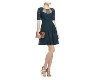 NEW BCBGMAXAZRIA DARK TEAL JULYA LACE DRESS IRG6T192/AM201 SIZE 0 - Picture 1 of 2